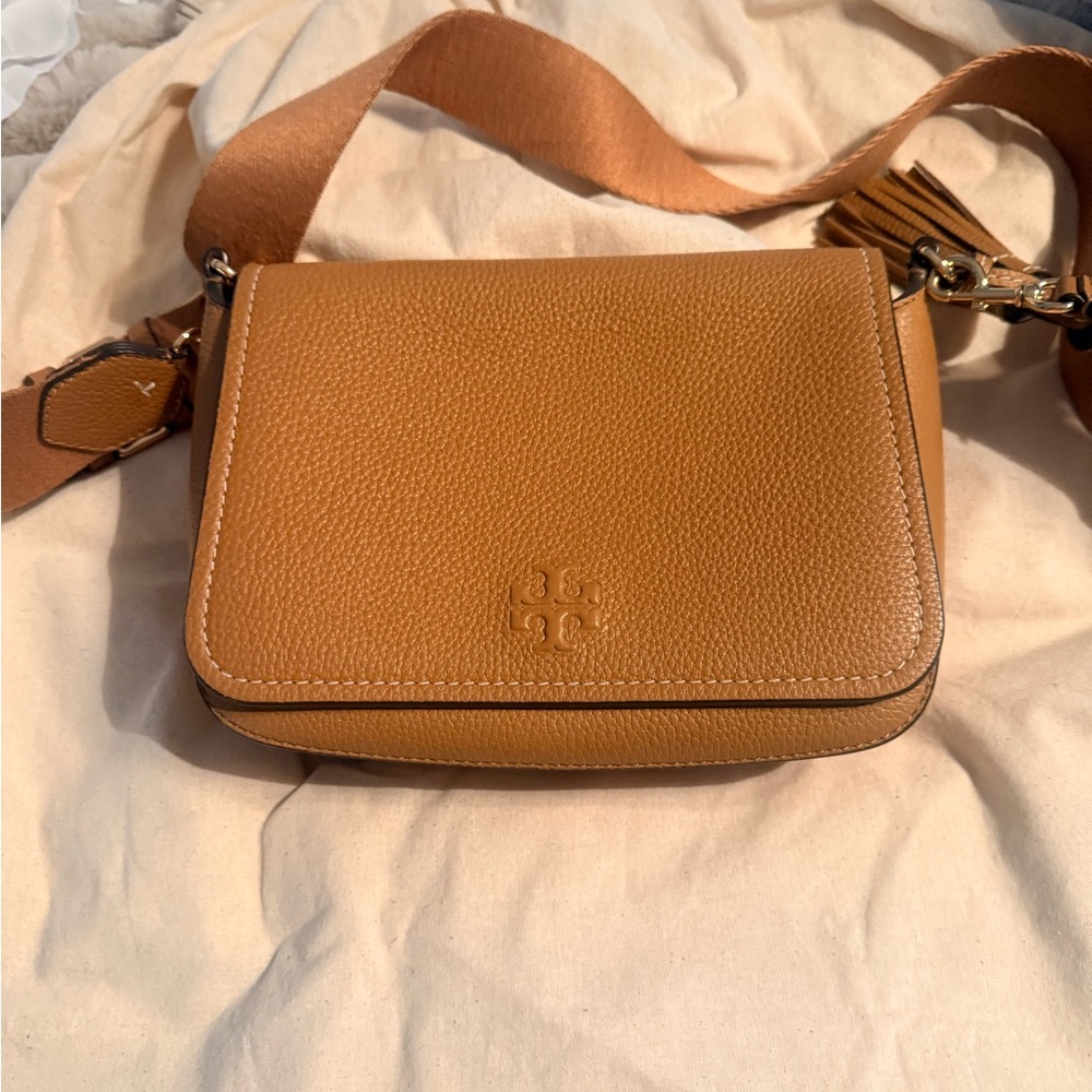 Tory Burch Camel Leather Crossbody Bag